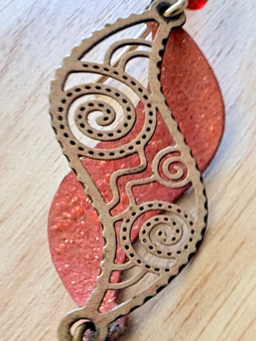 Adajio Copper Toned Filigree Design Earrings - Picture 4 of 7